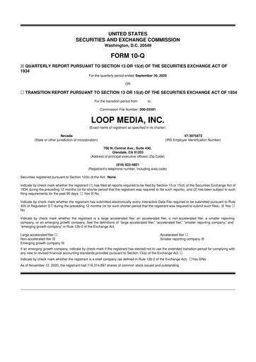 Thumbnail Loop Media 10-Q Quarterly Report FY 