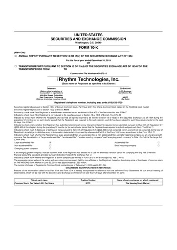 Vorschaubild iRhythm 10-K Jahresbericht 2019
