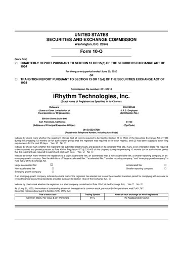 Vorschaubild iRhythm 10-Q Quartalsbericht 2020 