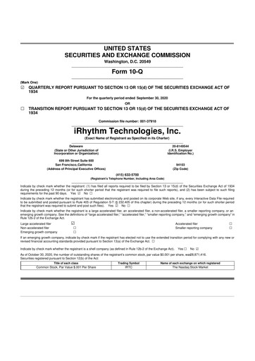 Vorschaubild iRhythm 10-Q Quartalsbericht 2020 