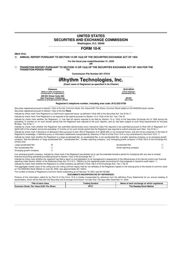 Vorschaubild iRhythm 10-K Jahresbericht 2020
