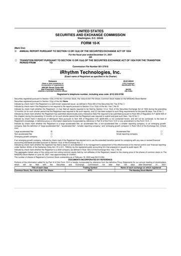 Vorschaubild iRhythm 10-K Jahresbericht 2021