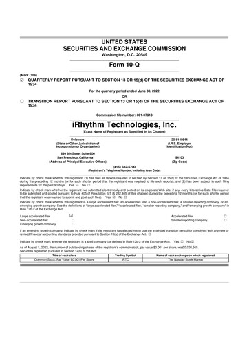 Vorschaubild iRhythm 10-Q Quartalsbericht 2022 