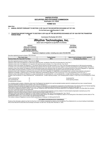 Vorschaubild iRhythm 10-K Jahresbericht 2022