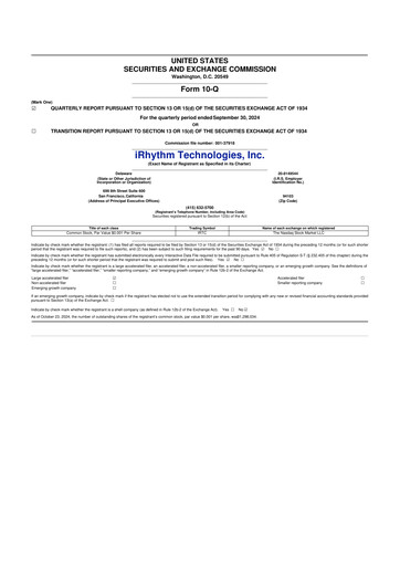 Vorschaubild iRhythm 10-Q Quartalsbericht 2024 