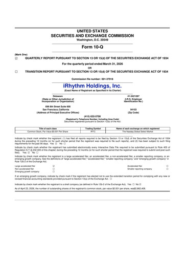 Thumbnail iRhythm 10-Q Quarterly Report FY 