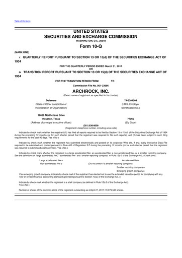 Thumbnail Archrock 10-Q Quarterly Report FY2017 