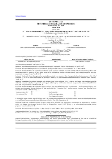 Thumbnail Archrock 10-K Annual Report 2020