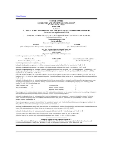 Thumbnail Archrock 10-K Annual Report 2024