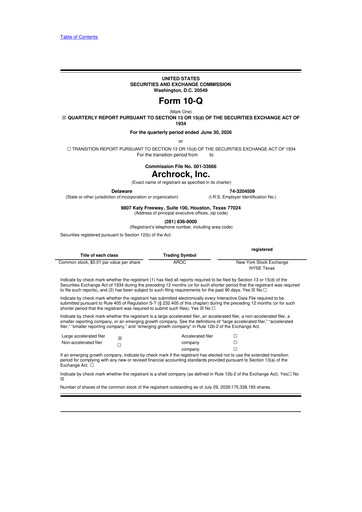 Thumbnail Archrock 10-Q Quarterly Report FY2026 