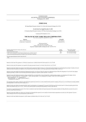 Thumbnail BNY Mellon (Bank of New York Mellon) 10-K Annual Report 2023