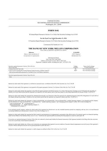Thumbnail BNY Mellon (Bank of New York Mellon) 10-K Annual Report 2024
