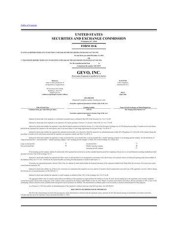 Thumbnail Gevo 10-K Annual Report 2023