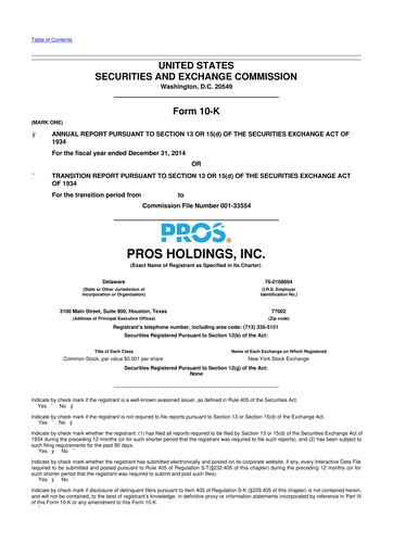 Vorschaubild PROS Holdings, Inc.
 10-K Jahresbericht 2014