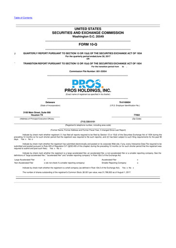 Thumbnail PROS Holdings, Inc.
 10-Q Quarterly Report FY2017 
