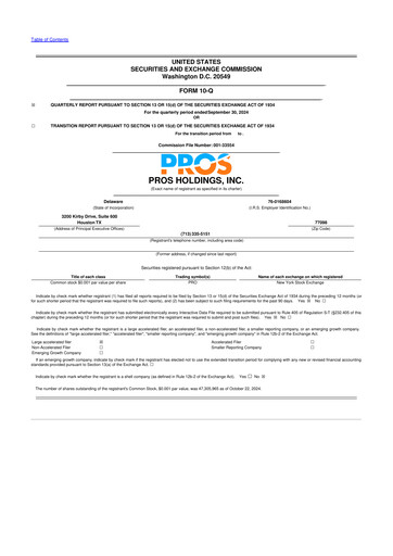 Thumbnail PROS Holdings, Inc.
 10-Q Quarterly Report FY2024 