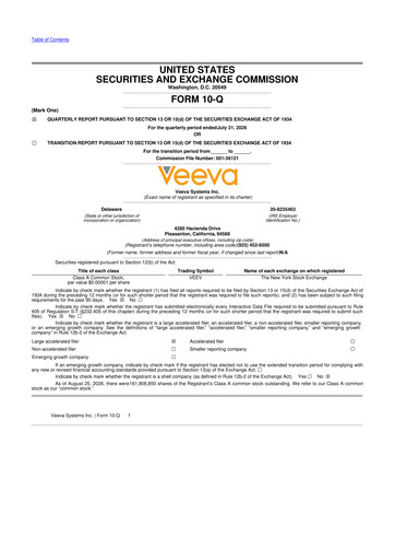 Vorschaubild Veeva Systems 10-Q Quartalsbericht 2027 