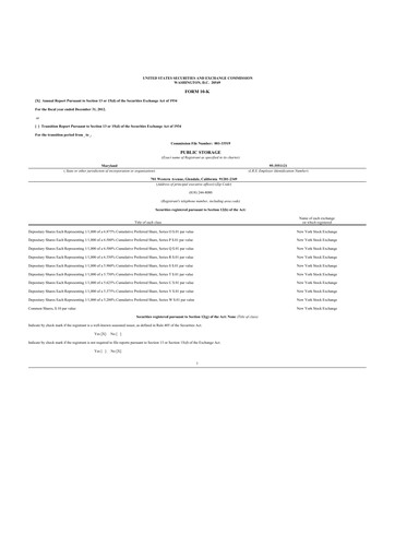 Thumbnail Public Storage 10-K Annual Report 2012