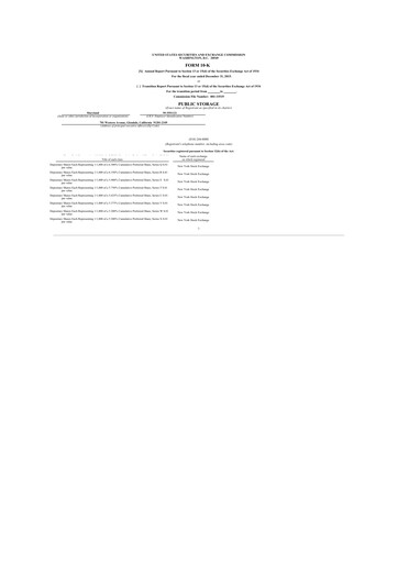 Thumbnail Public Storage 10-K Annual Report 2015