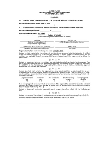 Thumbnail Public Storage 10-Q Quarterly Report FY2017 