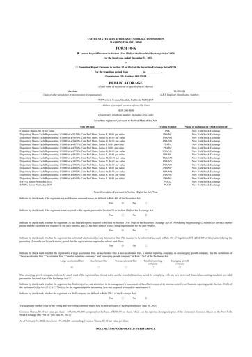 Thumbnail Public Storage 10-K Annual Report 2021