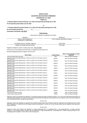 Thumbnail Public Storage 10-Q Quarterly Report FY2022 