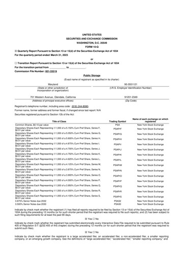 Thumbnail Public Storage 10-Q Quarterly Report FY2023 