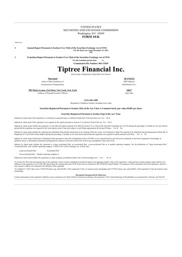 Thumbnail Tiptree 10-K Annual Report 2014