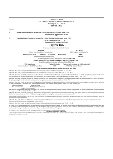 Thumbnail Tiptree 10-K Annual Report 2022