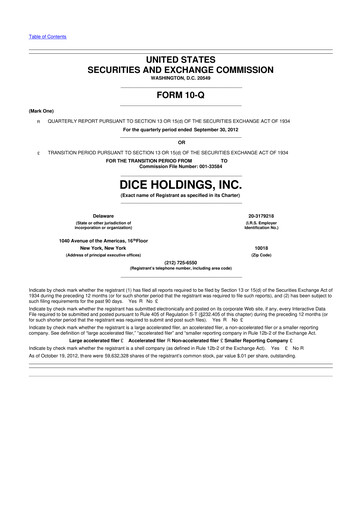Thumbnail DHI Group 10-Q Quarterly Report FY2012 