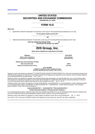 Thumbnail DHI Group 10-Q Quarterly Report FY2017 