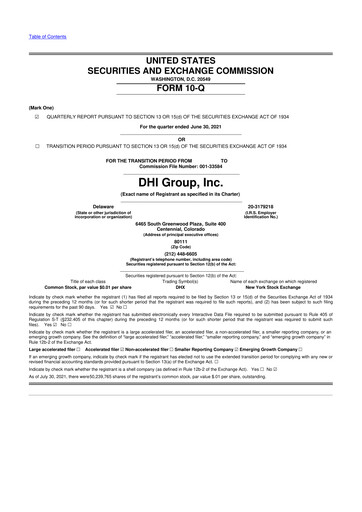 Thumbnail DHI Group 10-Q Quarterly Report FY2021 