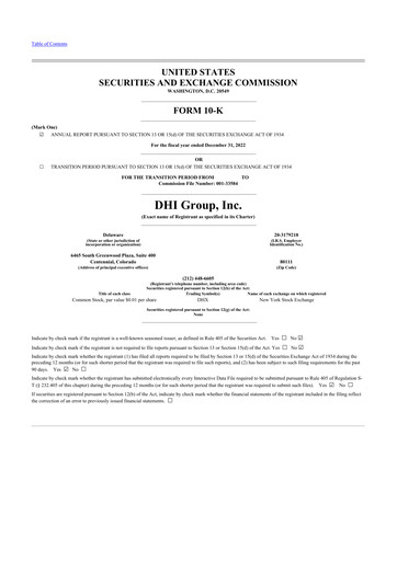 Thumbnail DHI Group 10-K Annual Report 2022