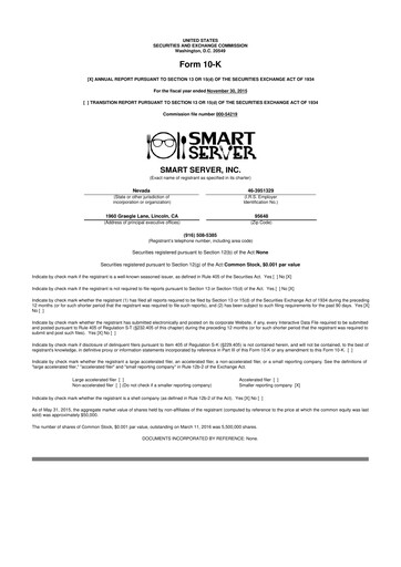 Miniature RumbleOn 10-K Rapport annuel 2015