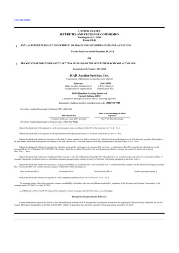 Thumbnail OPENLANE Corporate 10-K Annual Report 2014