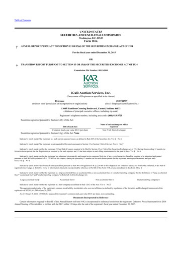 Thumbnail OPENLANE Corporate 10-K Annual Report 2015