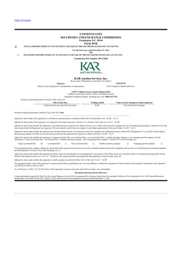 Thumbnail OPENLANE Corporate 10-K Annual Report 2021