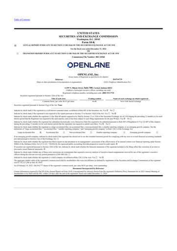 Thumbnail OPENLANE Corporate 10-K Annual Report 2024