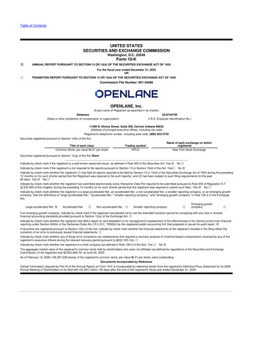 Thumbnail OPENLANE Corporate 10-K Annual Report 2025