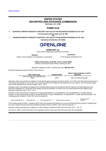 Thumbnail OPENLANE Corporate 10-Q Quarterly Report FY2026 