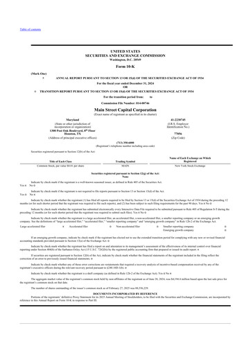 Thumbnail Main Street Capital
 10-K Annual Report 2024