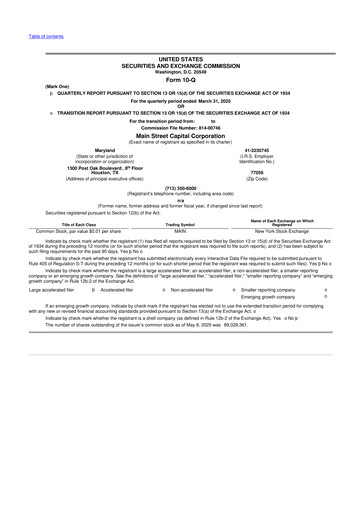 Thumbnail Main Street Capital
 10-Q Quarterly Report FY2025 