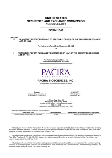 Vorschaubild Pacira Biosciences
 10-Q Quartalsbericht 2020 