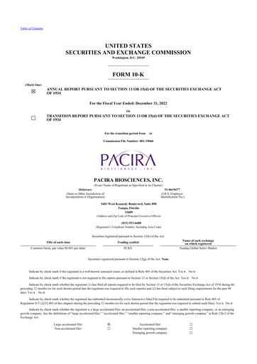 Thumbnail Pacira Biosciences
 10-K Annual Report 2022