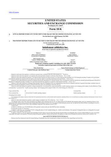 Thumbnail lululemon athletica 10-K Annual Report 2017