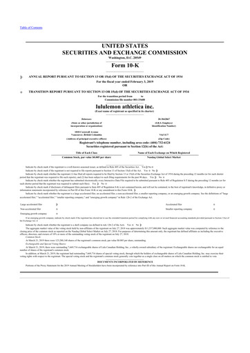 Thumbnail lululemon athletica 10-K Annual Report 2018