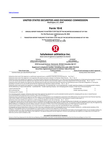 Thumbnail lululemon athletica 10-K Annual Report 2021