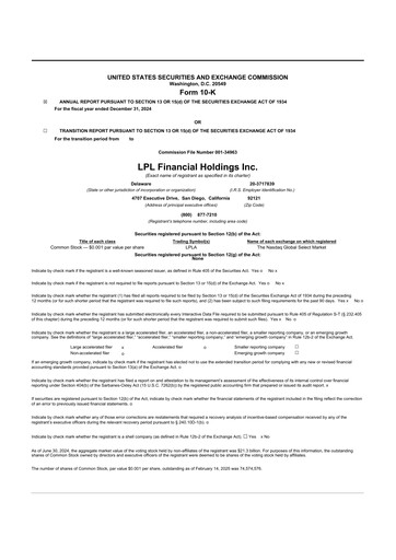 Thumbnail LPL Financial
 10-K Annual Report 2024