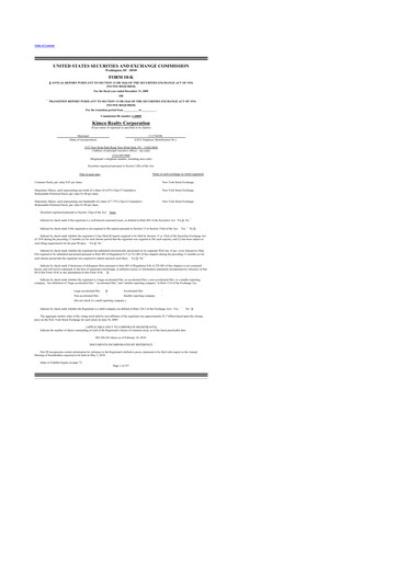 Thumbnail Kimco Realty
 10-K Annual Report 