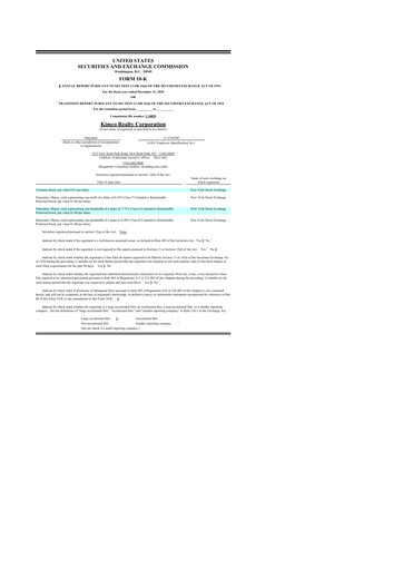 Thumbnail Kimco Realty
 10-K Annual Report 2010